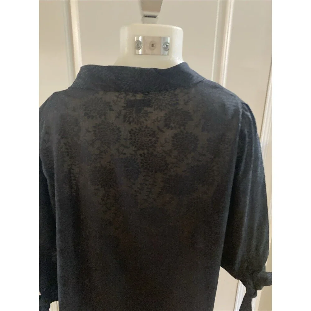 Noa Noa Black Blue Cotton Blend Tunic Short Sleeve Top Dress -Size XL‎